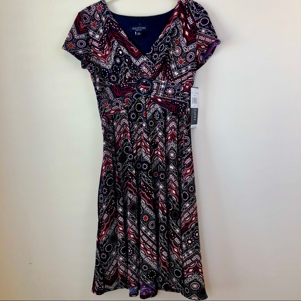 Perceptions New York A line dress w cinch at waist